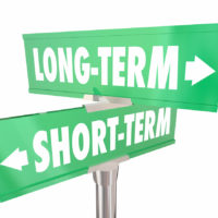 Long Vs Short Term Signs Words Extend Time 3d Illustration