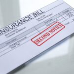 Insurance bill second notice, seal stamped on document, payment Insurance bill second notice, seal stamped on document, payment